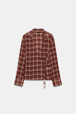 CHECK WRAP SHIRT - Zara фото 3