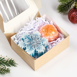 Фигурное мыло - набор Снежинка и мандарин 100 г