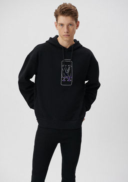 Mavi Logo Bask?l? Siyah Sweatshirt