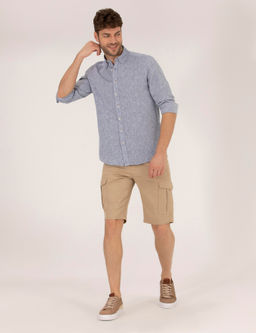 Рубашка Pierre Cardin Regular Fit темно-синяя с длинным рукавом