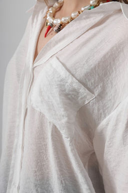 Sar? Dokulu Cep Detayl? Dokuma Gomlek TWOAW26GO00072 - Trendyolmilla фото 7