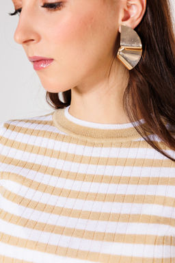 Джемпер KOKOdea 21-026 бело-бежевый  фото 8