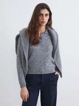 Polo Yaka Kad?n Triko Kazak