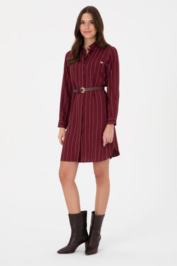 Kad_n Bordo Dokuma Elbise - U.s. polo assn фото 3