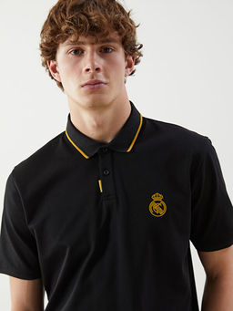 Polo Yaka Real Madrid Bask?l? Erkek Taraftar Ti??rt