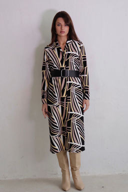 Платье-рубашка с английским воротником принт - Martichelli фото 40