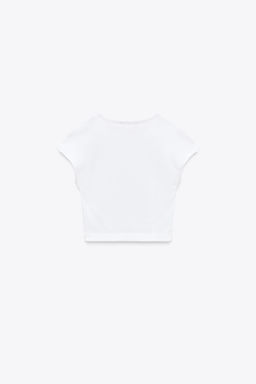 COTTON MODAL CROPPED T-SHIRT - Zara фото 29