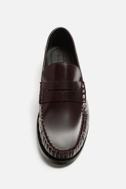 LEATHER PENNY LOAFERS - Zara фото 3