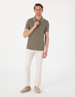 Haki Slim Fit Polo Yaka Ti__rt - Pierre cardin фото 4
