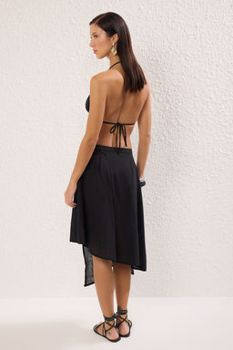 TRENDYOLMILLA Ekru Midi Dokuma Flaml? Pamuk Plaj Etek TBESS25ET00013 фото 12