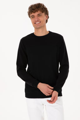 Erkek Bisiklet Yaka Regular Fit Siyah Sweatshirt - U.s. polo assn фото 3