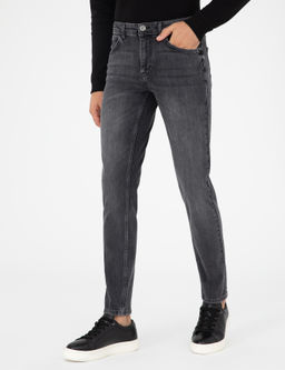 Темно-антрацитовые джинсовые брюки узкого кроя - Cacharel фото 2