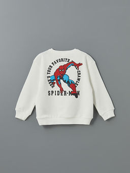 Bisiklet Yaka Spider-Man Bask?l? Erkek ?ocuk Sweatshirt