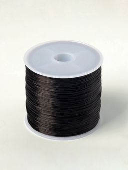 Нить силиконовая (резинка), плоская 1 мм, L=50 м, чёрная