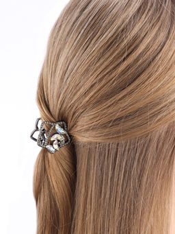 Цена за 6 шт. Крабик для волос «Флоранс галант», звезда, 3 см, чёрный