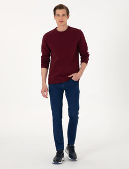 Bordo 3 _plik Regular Fit __i Polarl_ Bisiklet Yaka Basic Sweatshirt - Pierre cardin фото 4