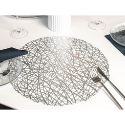 Набор салфеток сервировочных на стол Доляна Паутинка, d=38 см, 4 шт, цвет серебряный  фото 17