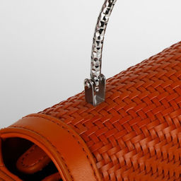 Ручка для сумки «Рифлёная рамка», металлическая, на прокол, 13×9 см, цвет серебряный