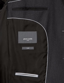 Antrasit Slim Fit _izgili Y_n Tak_m Elbise