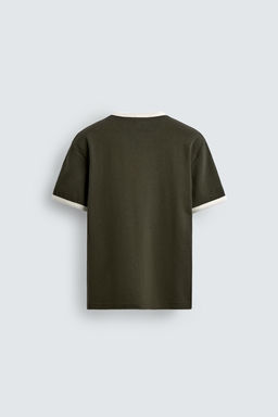 CAMISETA RIB CONTRASTE B?SICA / Verde - Zara фото 7