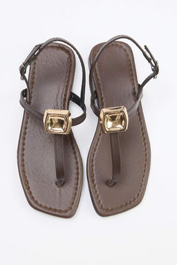 Koyu Kahverengi Kad?n Sandalet TAKSS26SD00018