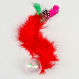 Игрушка Шарик с длинным хвостом, шар 4,2 см, красная - Пижон фото 2