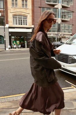COWL NECK MIDI DRESS WITH BELT - Zara фото 5