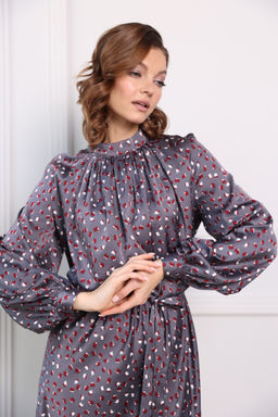 Платье миди из шёлка с юбкой трапеция - Looklikecat фото 4