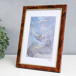 Фоторамка пластик "Офис 8" 15х21 см, карельская берёза (пластиковый экран)