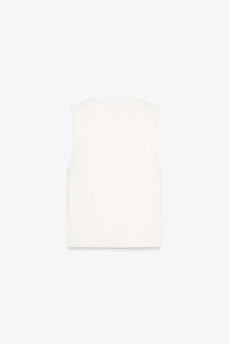 RIB KNIT WAISTCOAT TOP - Zara фото 7