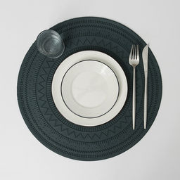 Цена за 12 шт. Салфетка сервировочная на стол Африка, d=38 см, цвет изумрудный