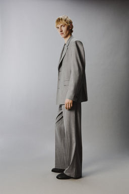 LIMITED EDITION STRIPED TEXTURED SUIT BLAZER - Zara фото 4