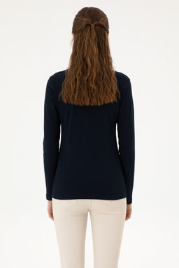 Kad_n Lacivert Basic Sweatshirt Sepette S_rpriz _ndirim - U.s. polo assn фото 12