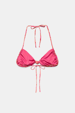 TOP BIKINI BANDEAU ESTAMPADO FLORES / Rosa - Zara фото 6