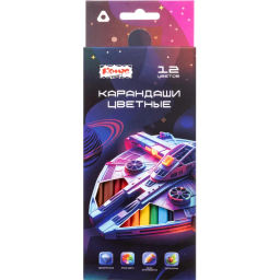 Карандаши цветные Комус Класс Star way наб.12цв,3мм,трехгран.(Арт.1992497)