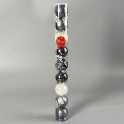 Ёлочные игрушки Мелодия волны диско, шары новогодние, d=6 см, набор 9 шт. серый/белый - Зимнее волшебство фото 2