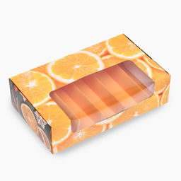 Коробка под 5 эклеров с вкладышами новогодняя «Мандарины», 25×15×6.5 см, кондитерская упаковка