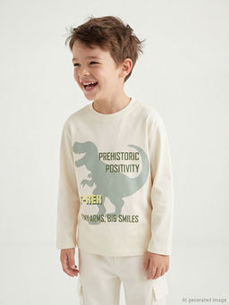 Dinozor Bask?l? Erkek ?ocuk Ti??rt