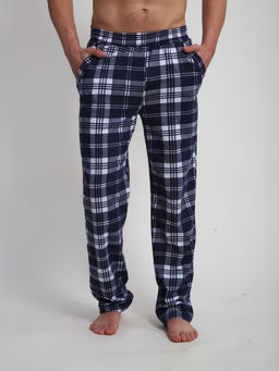 М178 брюки мужские, кулирка, 46-60 (темно-синяя клетка)