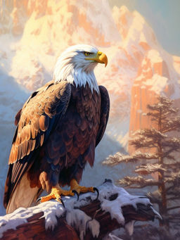 Вышивка крестиком 40х50см, Горный орел