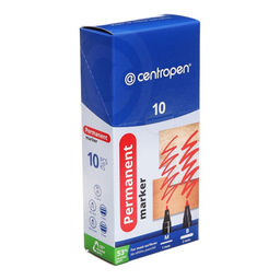 Цена за 10 шт. Маркер перманентный 2.0 мм Centropen 2846, линия 1 мм, цвет чёрный