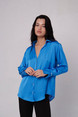 Рубашка шёлковая голубая - Martichelli фото 21