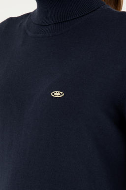 Женский темно-синий базовый свитер с высоким воротником - U.s. polo assn фото 7