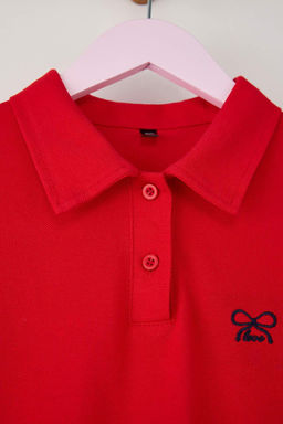 Lacivert K?z Cocuk %100 Pamuk Meyve Nak?sl? Polo Yaka k?sa Orme Elbise TKDSS25EL00085 - Trendyolmilla фото 6