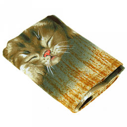 "Япония-2017" Полотенце махровое 50х90см, плотность 300гр/м2, 100% хлопок, "Котята", оранжевый, Bolangde (Китай)