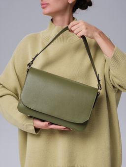 Сумка на плечо Deboro 30512 зеленая водоросль