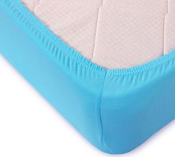 Трикотажная простынь на резинке бирюзовая 80х200(ложе)