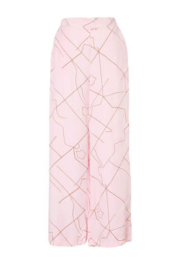 Trendyol Studio Pembe Desenli Arka Beli Lastikli Saten Pantolon TWOSS26PL0013 - Trendyolmilla фото 5