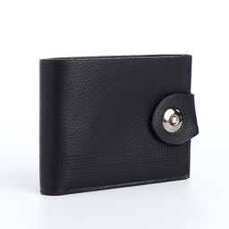 Портмоне мужское «Бадр», на кнопке, отдел для карт, монет, чёрное
