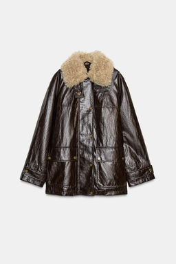 FAUX FUR COLLAR JACKET ZW COLLECTION - Zara фото 9
